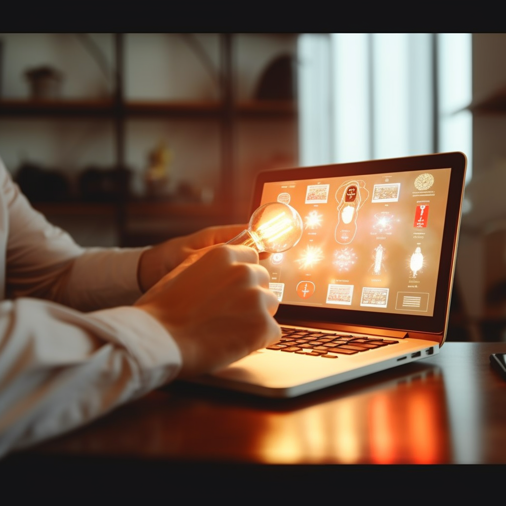 A person working on a laptop with the ChatGPT logo on the screen, surrounded by different YouTube video thumbnails, representing the process of streamlining video production and the potential increase in income.